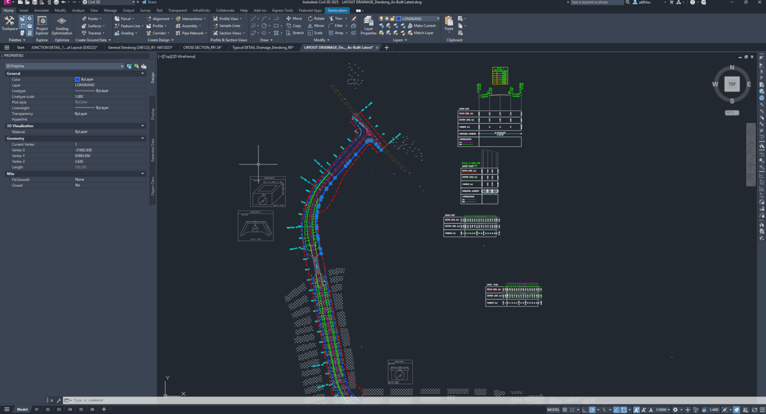 Drainage layout